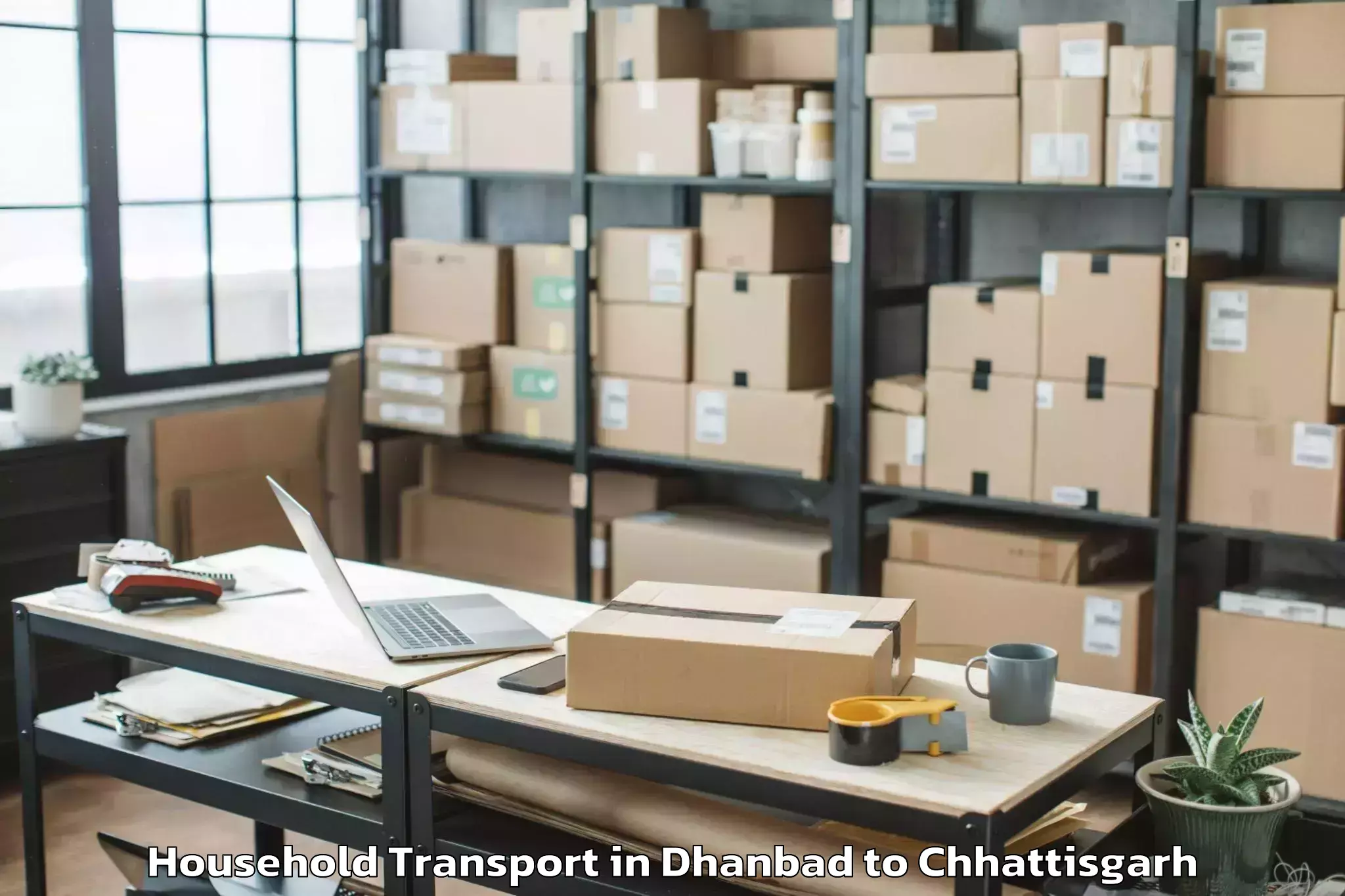 Professional Dhanbad to Kunkuri Household Transport